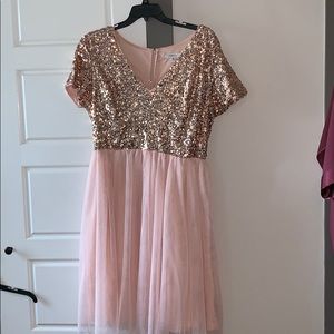 Blush pink sequined dress